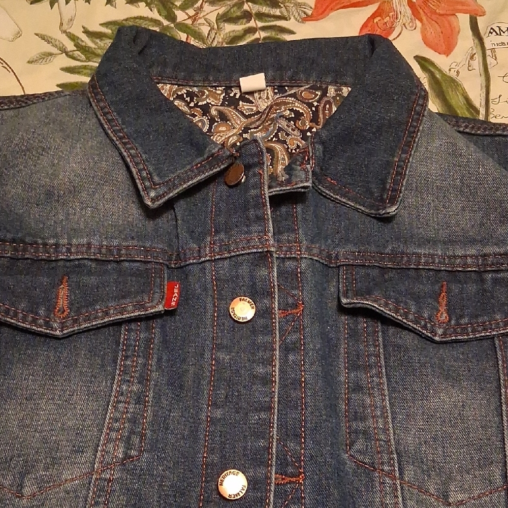 Falmer Heritage Denim Vest with Paisley Lining
